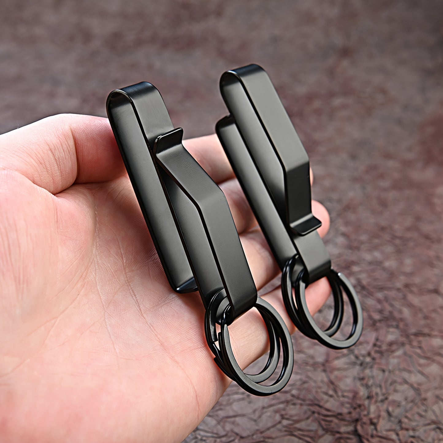 2 high-end tactical keychains with 4 detachable keychains, stainless steel tactical invisible waistband keychains, suitable for Men's workwear and police fire safety belts (1.5-2.25 inch waistbands), ideal gift choice