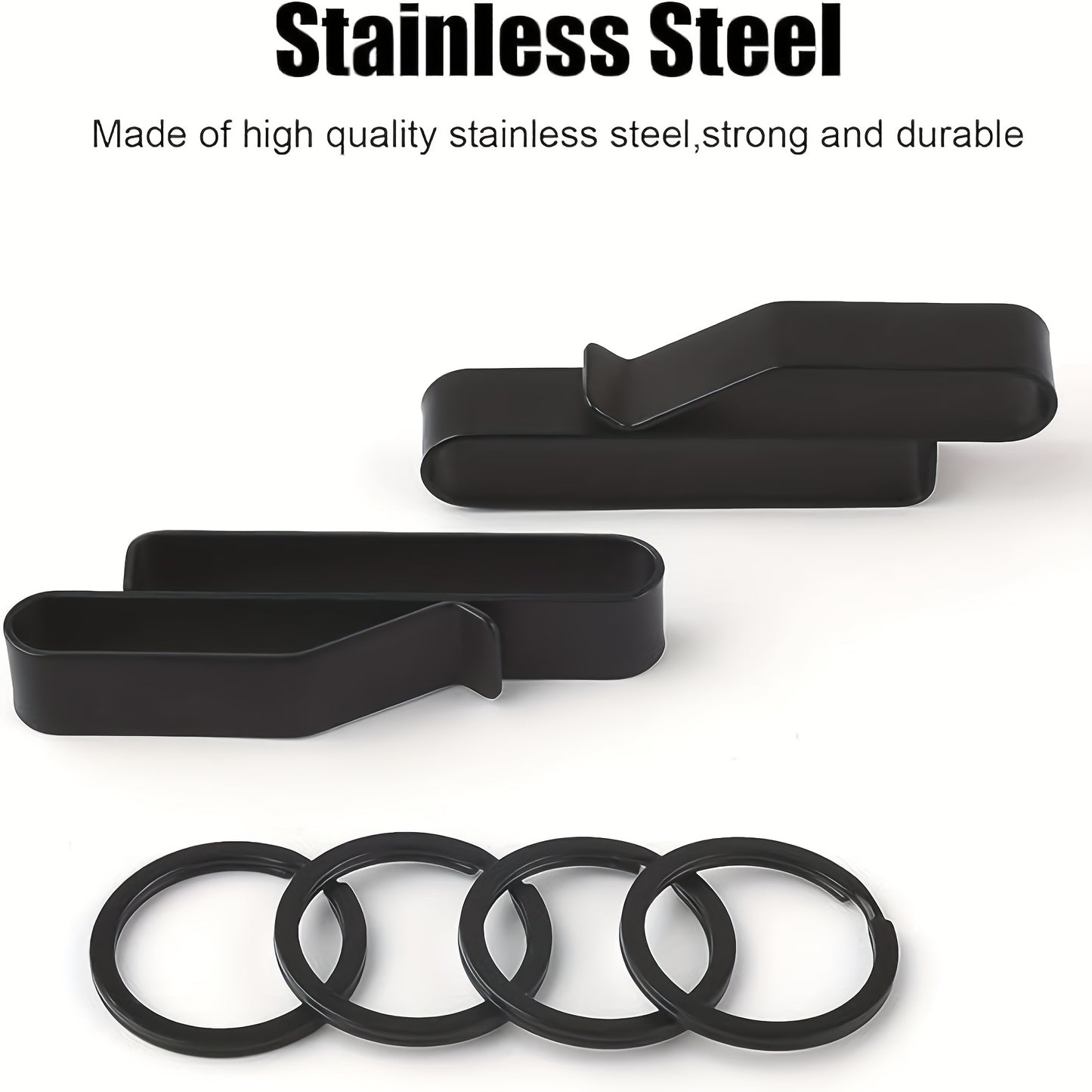 2 high-end tactical keychains with 4 detachable keychains, stainless steel tactical invisible waistband keychains, suitable for Men's workwear and police fire safety belts (1.5-2.25 inch waistbands), ideal gift choice