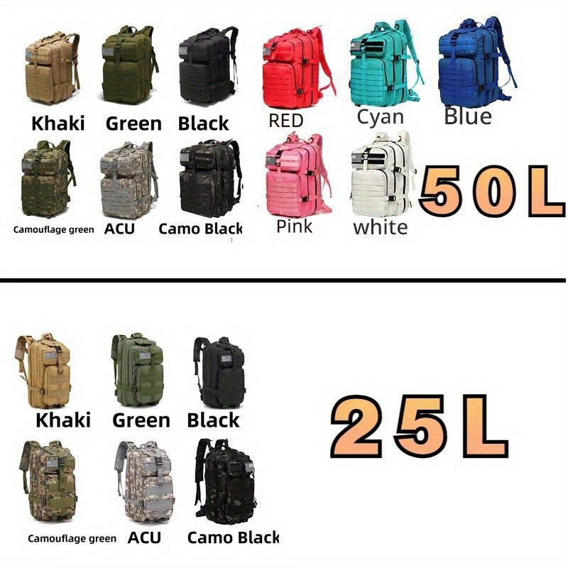 6.6gal/13.21gal Sturdy Nylon Waterproof Tactical Sports Trekking Fishing Hunting Camping Hiking Bag Backpack Outdoor Rucksacks