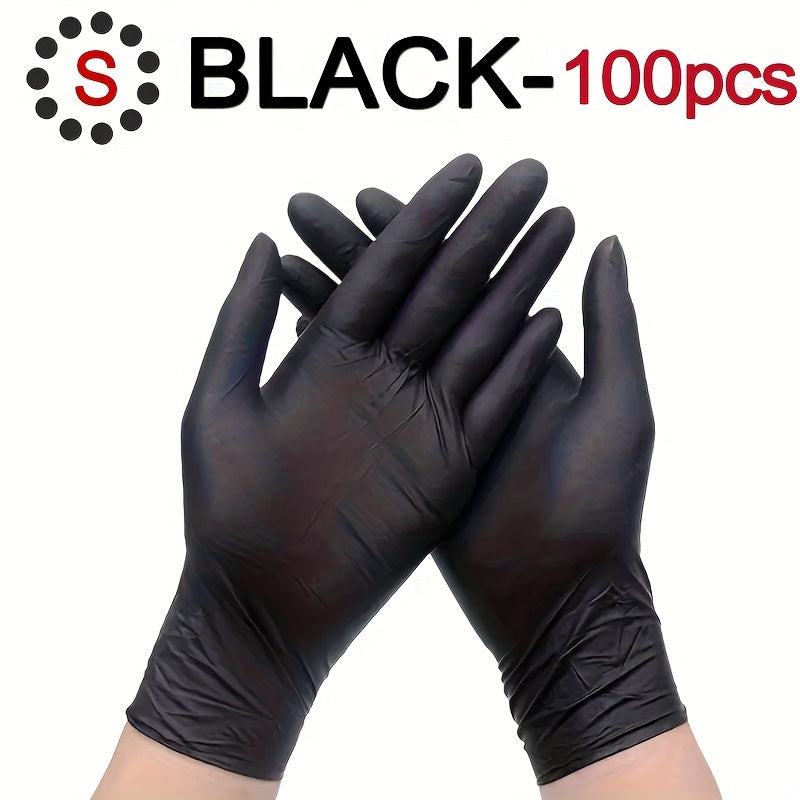 20/50/100pcs/bag, Disposable Nitrile Gloves, Tattoo, Beauty Salon, Restaurant, Pet Care, Household Cleaning Gloves, Waterproof, Dustproof, Stain Resistant Disposable Gloves - Black