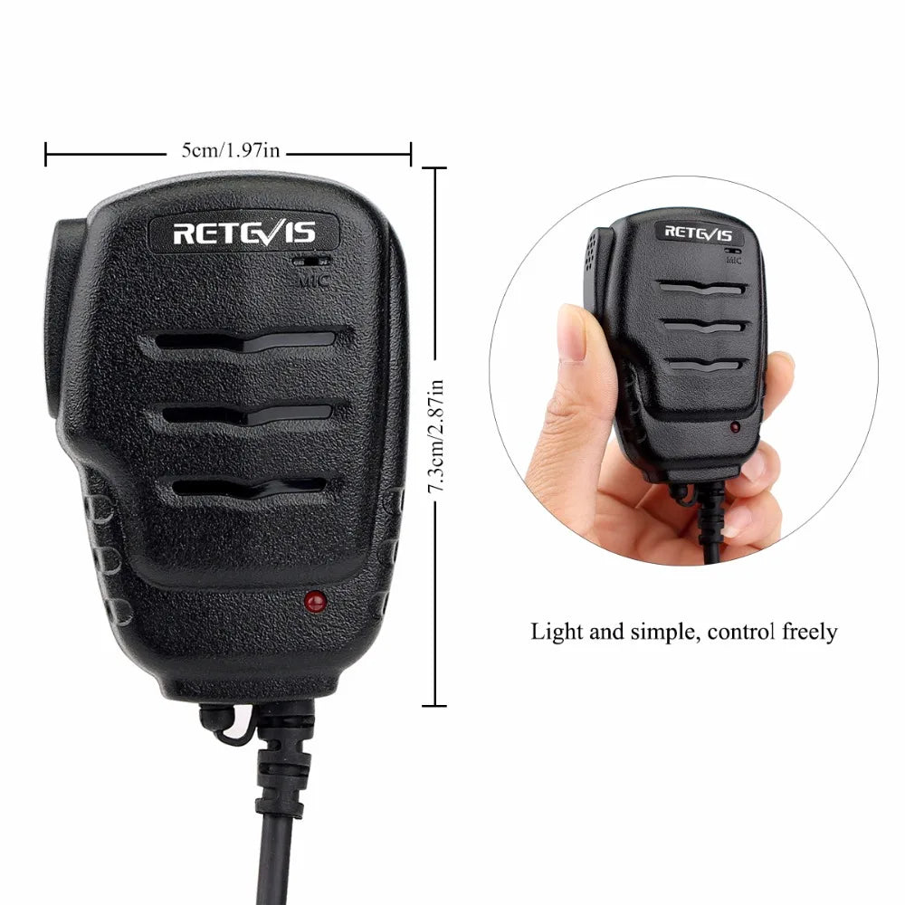 Retevis RS-111 Walkie Talkie Microphone Speaker PTT Mic with 3.5mm Earpiece jack For Kenwood For Baofeng UV 5R UV 82 RT622 RT24