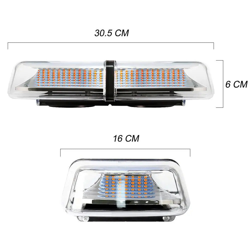 12V 24V Amber Yellow Truck Car Led Strobe Roof Lights Beacon Police Emergency Rescue Magnetic Vehicle Ambulance 72SMD