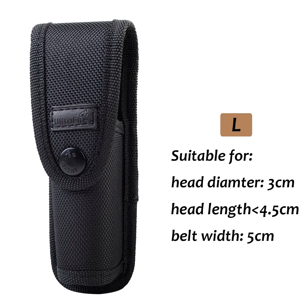 Outdoor Molle Flashlight Pouch Protable LED Torch Holster Belt Waist Pack Flashlight Cover Case for UF-800L Hunting Accessories