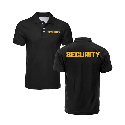 Classic Security Officer Men's Solid Color Custom Logo Polo Shirt Casual Polyester Lightweight Soft Work Uniform Bulk Tops