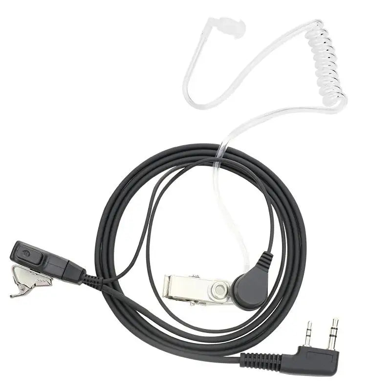2 Pin PTT MIC Headset Baofeng Acoustic Air Tube Microphone Earphone Earpiece For EMF Anti Radiation Walkie Talkie Radio