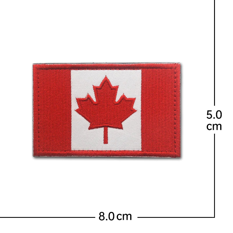 Canada Flag Embroidered Patches maple leaves Canadian Patches Appliques 3D Embroidery Backpack Bag Stickers Hat