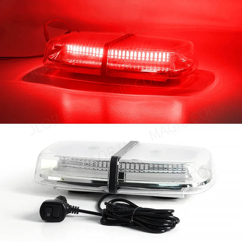12V 24V Amber Yellow Truck Car Led Strobe Roof Lights Beacon Police Emergency Rescue Magnetic Vehicle Ambulance 72SMD
