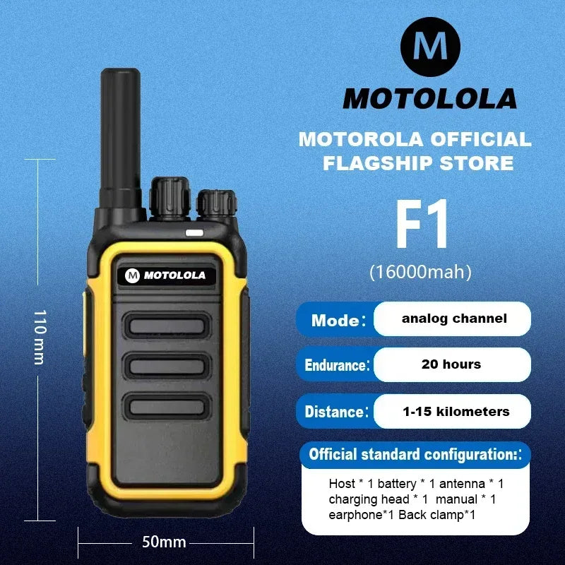 MOTOLOLA F1 2Pcs Walkie Talkie Portable Two-Way Radio UHF Transceiver Set Walkie-talkies Radio Walkie Talkie Long Range COD
