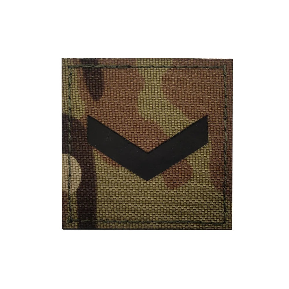 IR Infrared Reflective Tactical Morale Patches Level 1 2 Hook Loop Shoulder Applique Badge Uniform Armband Military Rank Emblem