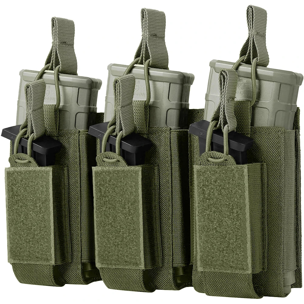Triple Magazine Pouch Molle Mag Bag for 5.56mm M4 M16 AK AR Glock M1911 Hunting Rifle Magazine Bag Pistol Mag Carrier Pouch