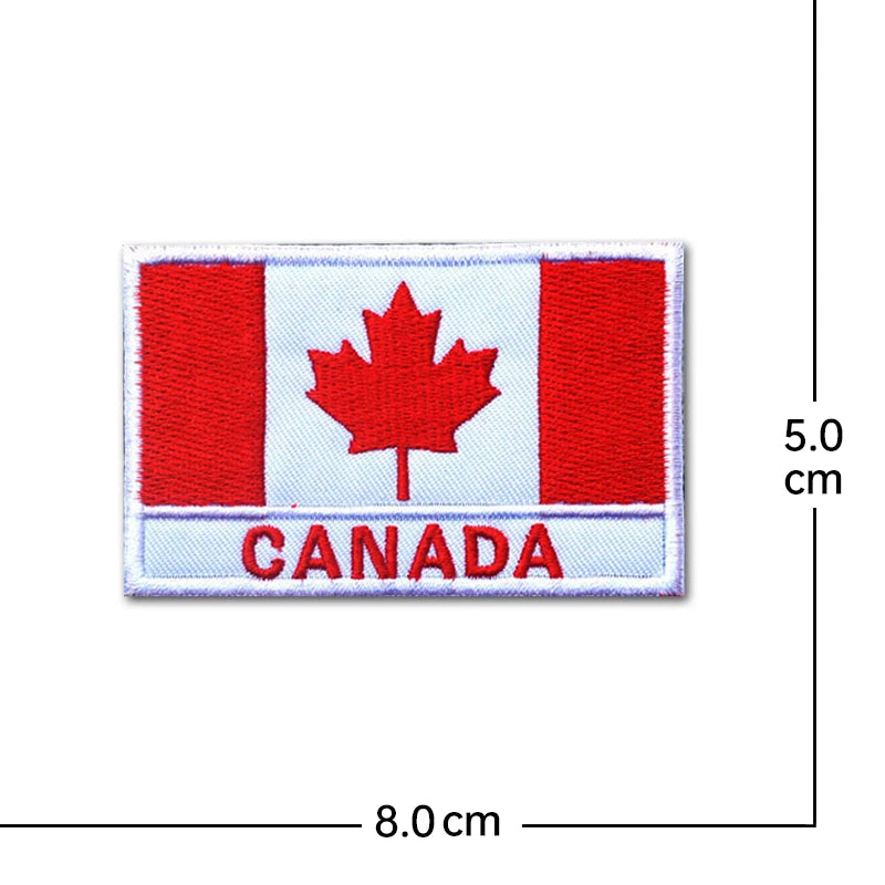 Canada Flag Embroidered Patches maple leaves Canadian Patches Appliques 3D Embroidery Backpack Bag Stickers Hat
