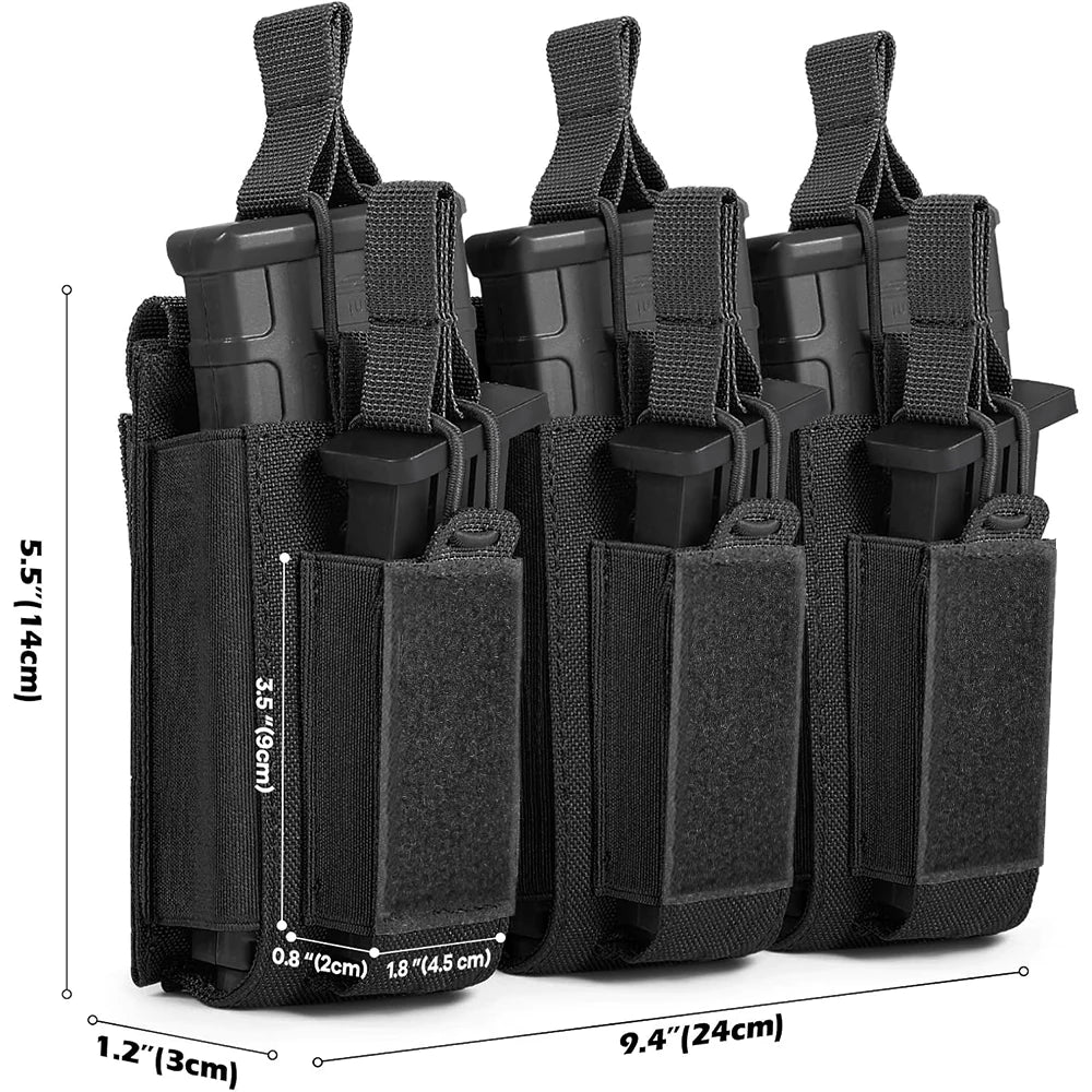Triple Magazine Pouch Molle Mag Bag for 5.56mm M4 M16 AK AR Glock M1911 Hunting Rifle Magazine Bag Pistol Mag Carrier Pouch