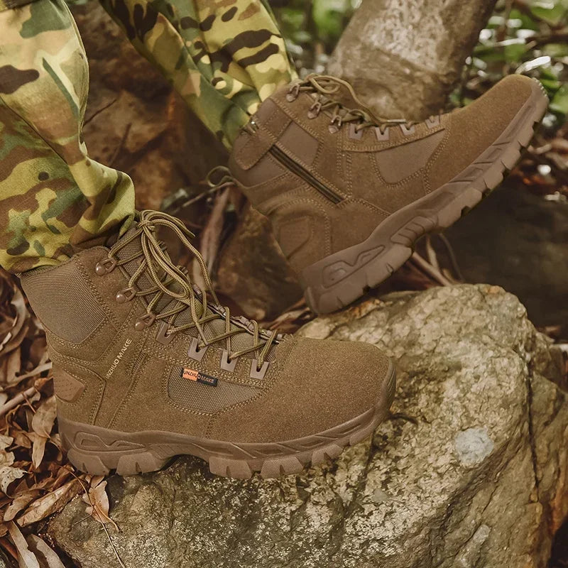 New Men Tactical Boots Ankle Waterproof Desert Hunting Hiking Shoe Unisex Lace Up Male Army Boot Brand Motorcycle Climbing Shoes