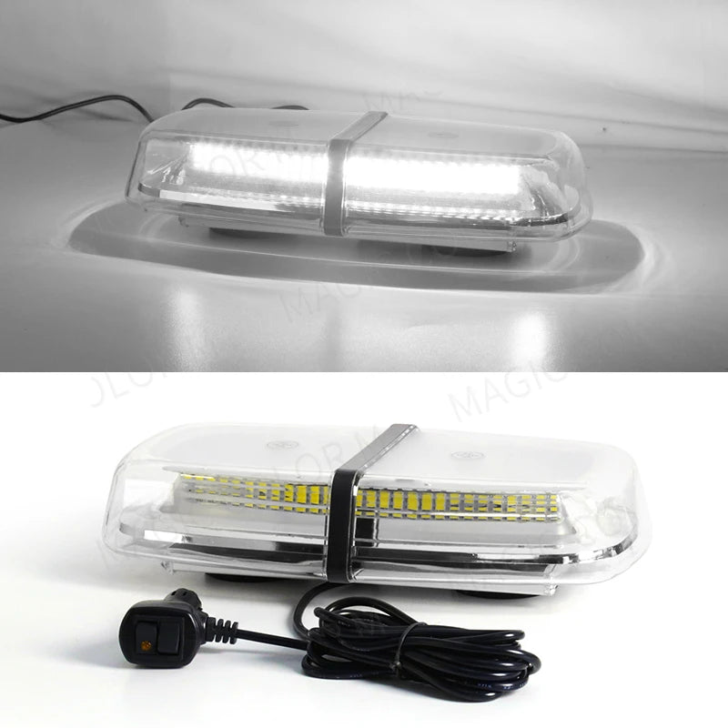 12V 24V Amber Yellow Truck Car Led Strobe Roof Lights Beacon Police Emergency Rescue Magnetic Vehicle Ambulance 72SMD