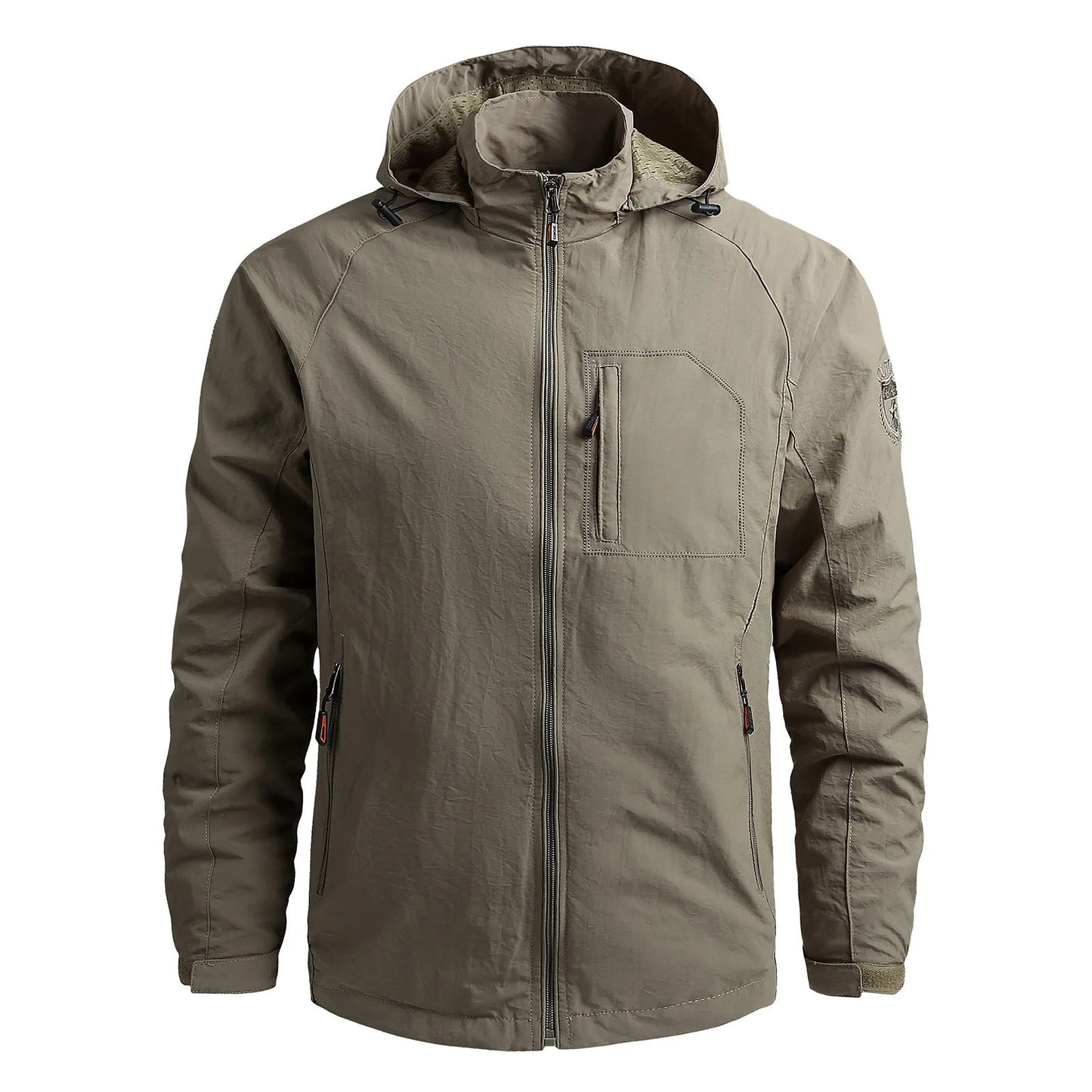 Men Windbreaker T actical Jacket Waterproof Outdoor Detachable Hooded Coat Solid Color Sports Climbing Outwear Chaquetas Hombre