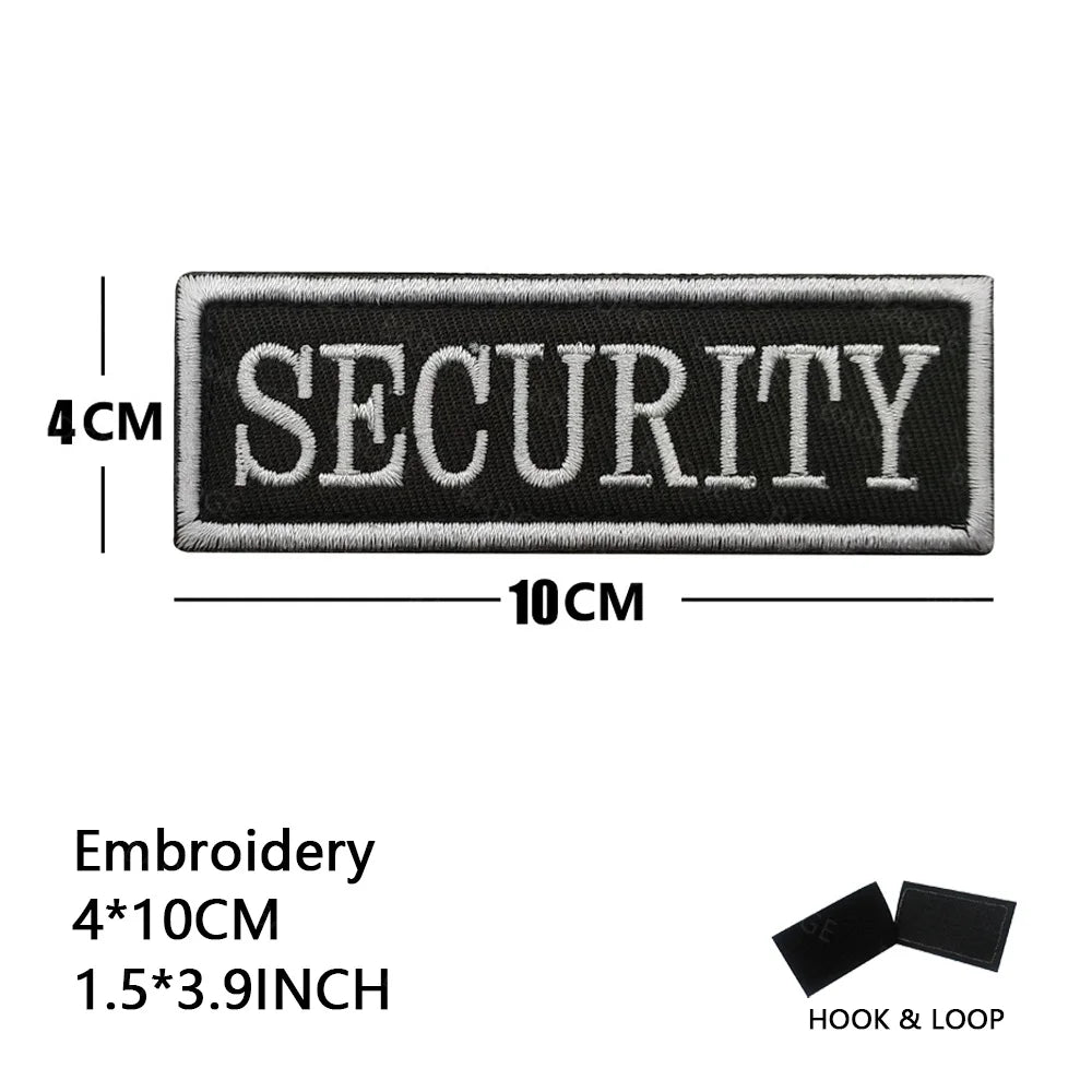 Armed Reflective IR Security Guard Embroidered Patch Sheriff Officer Agent Appliqué Uniform Vest Tactical Patches Large Badge