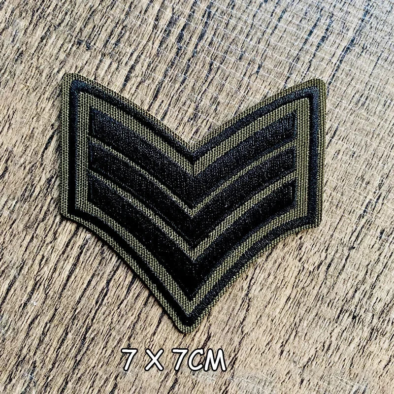 Wholesale Gold Silver Red Military Rank Embroidery Patches for Clothing Tactical Army Logo Iron on Clothes jacket Badge Applique