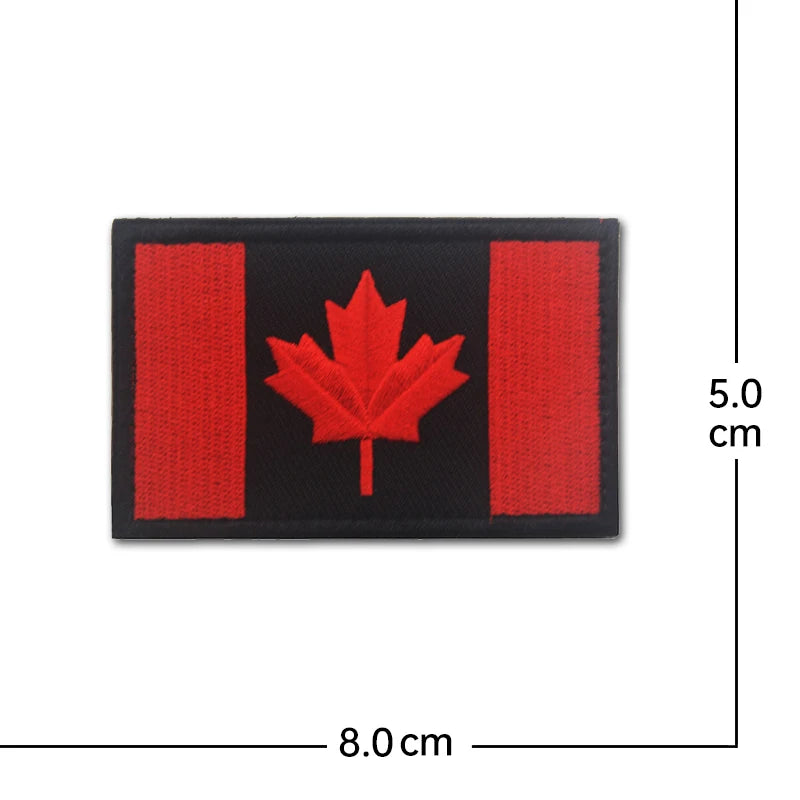 Canada Flag Embroidered Patches maple leaves Canadian Patches Appliques 3D Embroidery Backpack Bag Stickers Hat