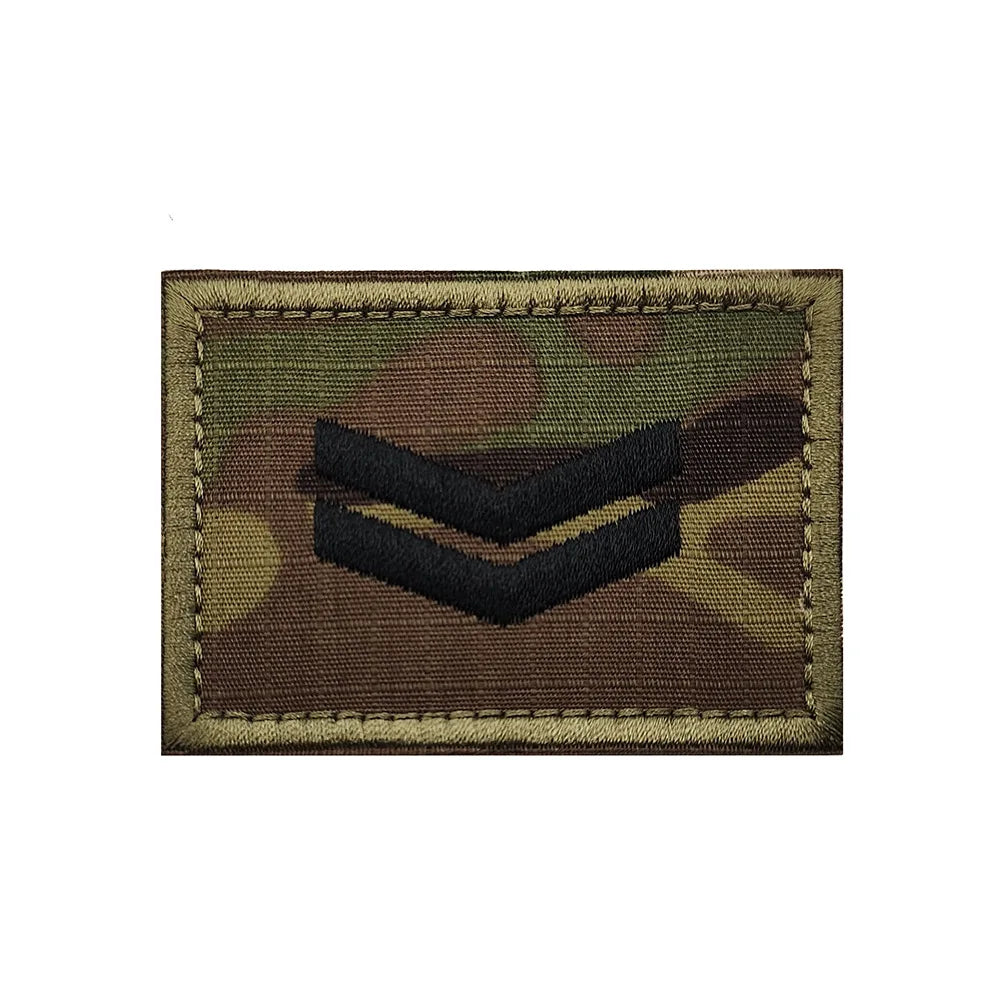 IR Infrared Reflective Tactical Morale Patches Level 1 2 Hook Loop Shoulder Applique Badge Uniform Armband Military Rank Emblem