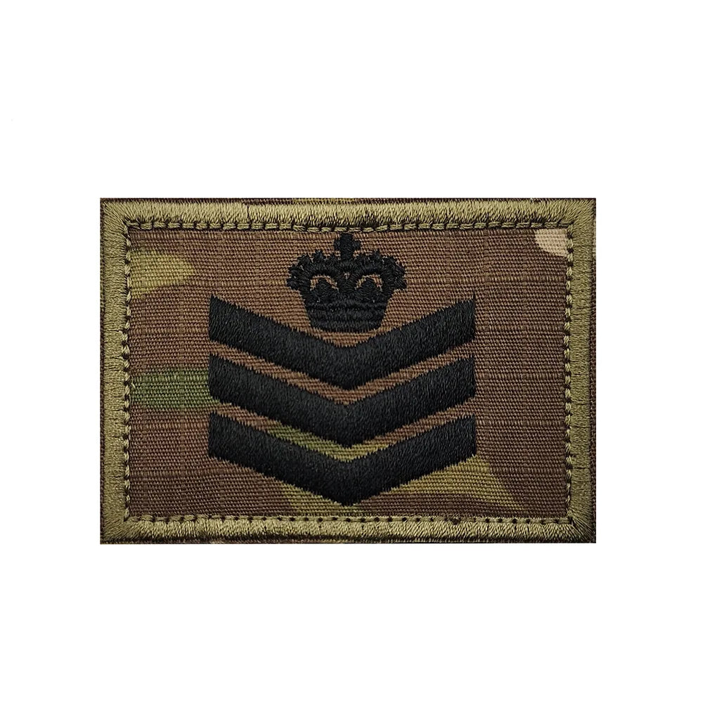 IR Infrared Reflective Tactical Morale Patches Level 1 2 Hook Loop Shoulder Applique Badge Uniform Armband Military Rank Emblem
