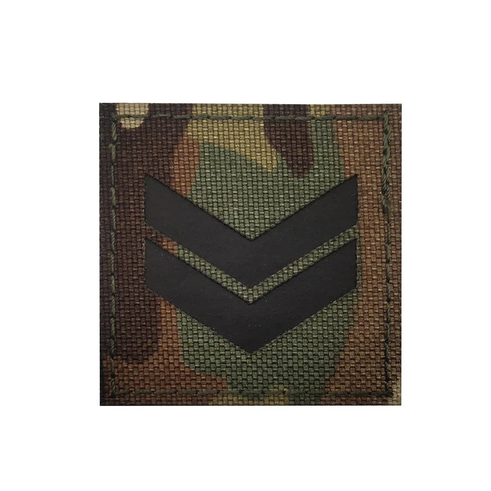 IR Infrared Reflective Tactical Morale Patches Level 1 2 Hook Loop Shoulder Applique Badge Uniform Armband Military Rank Emblem