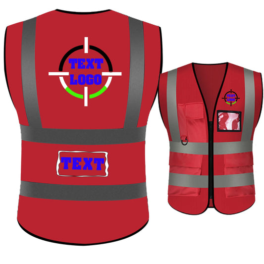 Reflective Safety Vest Custom LOGO TEXT High Visibility Work Vest Construction Work Uniforms Engineer Safety Vest