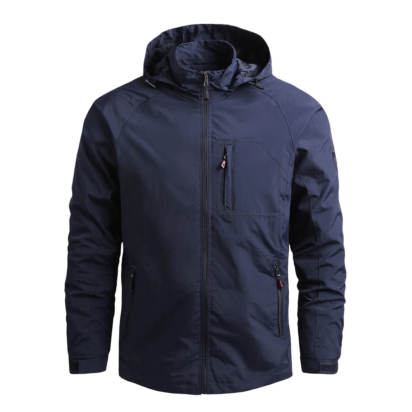 Men Windbreaker T actical Jacket Waterproof Outdoor Detachable Hooded Coat Solid Color Sports Climbing Outwear Chaquetas Hombre