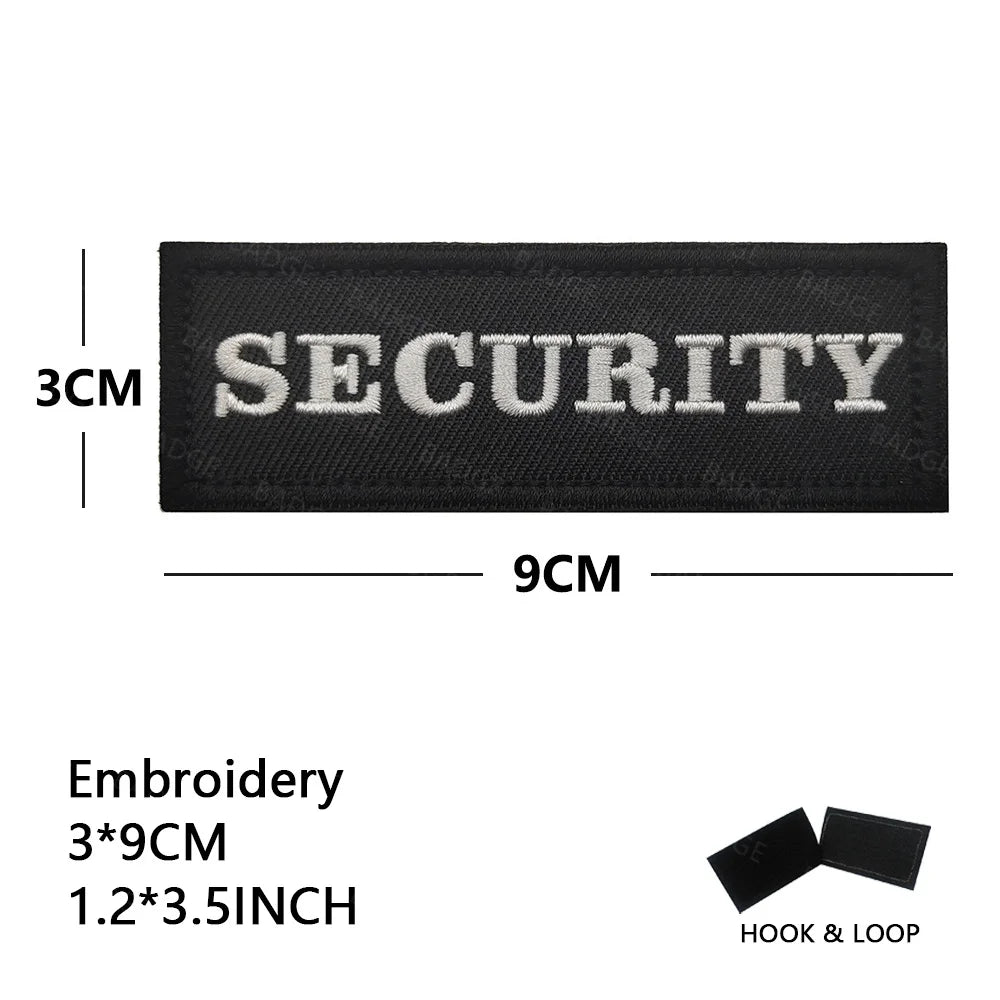 Armed Reflective IR Security Guard Embroidered Patch Sheriff Officer Agent Appliqué Uniform Vest Tactical Patches Large Badge