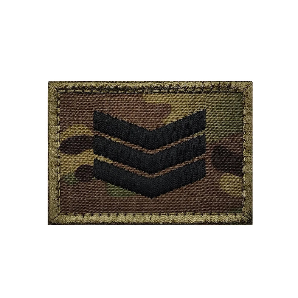 IR Infrared Reflective Tactical Morale Patches Level 1 2 Hook Loop Shoulder Applique Badge Uniform Armband Military Rank Emblem