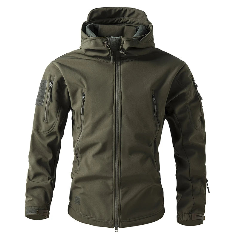 Autumn Winter Mens Mountain Ski Warm Padded Jackets Men Climbing Fleece Windbreaker Hooded Coats Men Waterproof Tactical Jacket