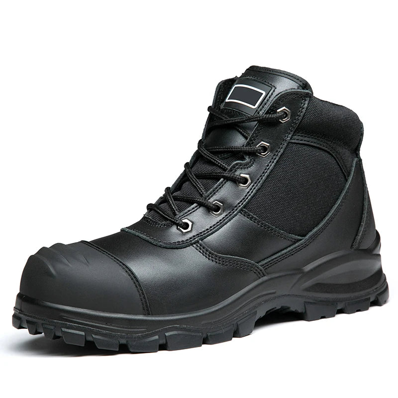 Genuine leather Work Boots Cowhide Safety Shoes Men waterproof Protection Shoes Puncture-Proof Indestructible shoes Steel Toe