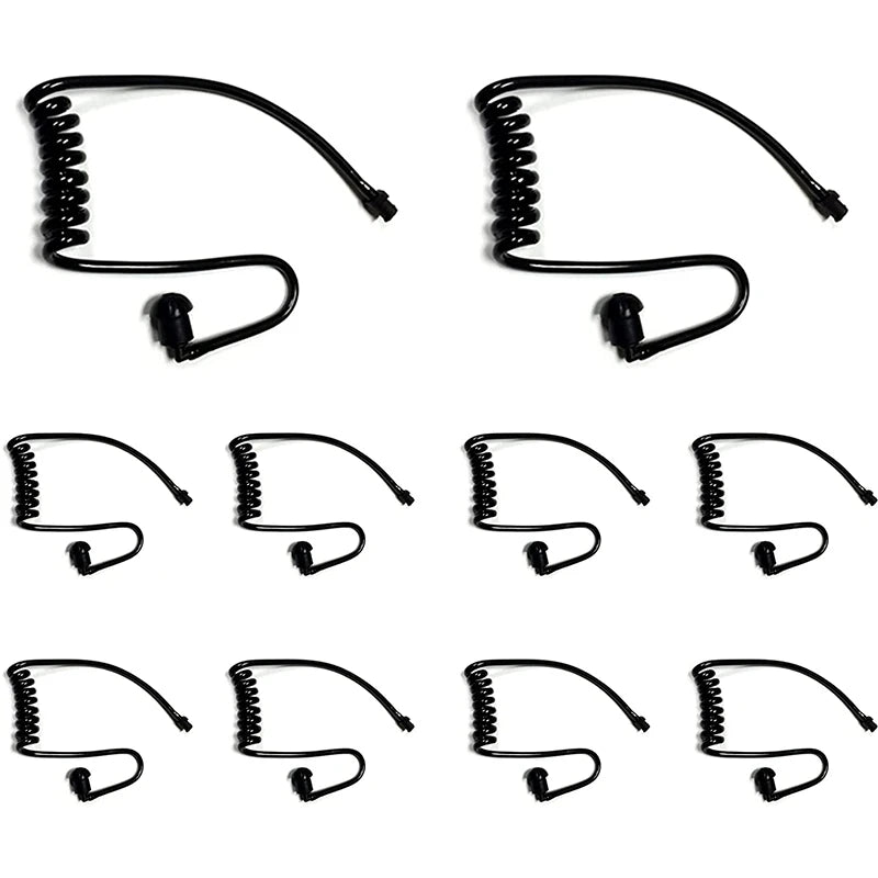 Two Way Radios Headset, Walkie Talkie Earpieces, Coil Tube for Baofeng, Motorola, Kenwood, Retevis, Midland, 10 Packs