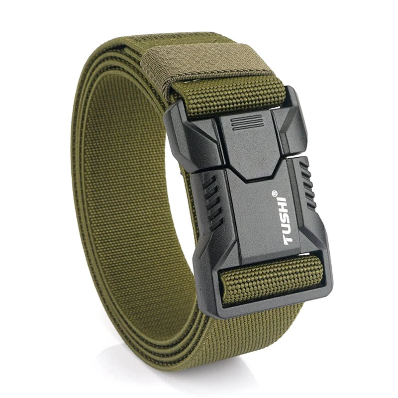 VATLTY New Tactical Outdoor Belt for Men and Women Aluminum Alloy Buckle Quick Release Elastic Belt Casual Belt Jeans Waistband