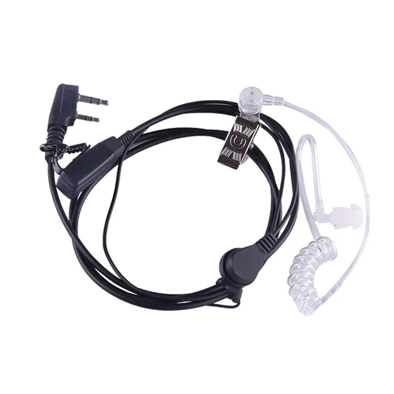 2 Pin PTT MIC Headset Baofeng Acoustic Air Tube Microphone Earphone Earpiece For EMF Anti Radiation Walkie Talkie Radio