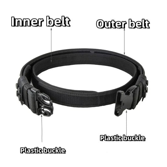 2 in 1 Tactical Belt Quick Release Buckle MOLLE Mens Belts width 5CM
