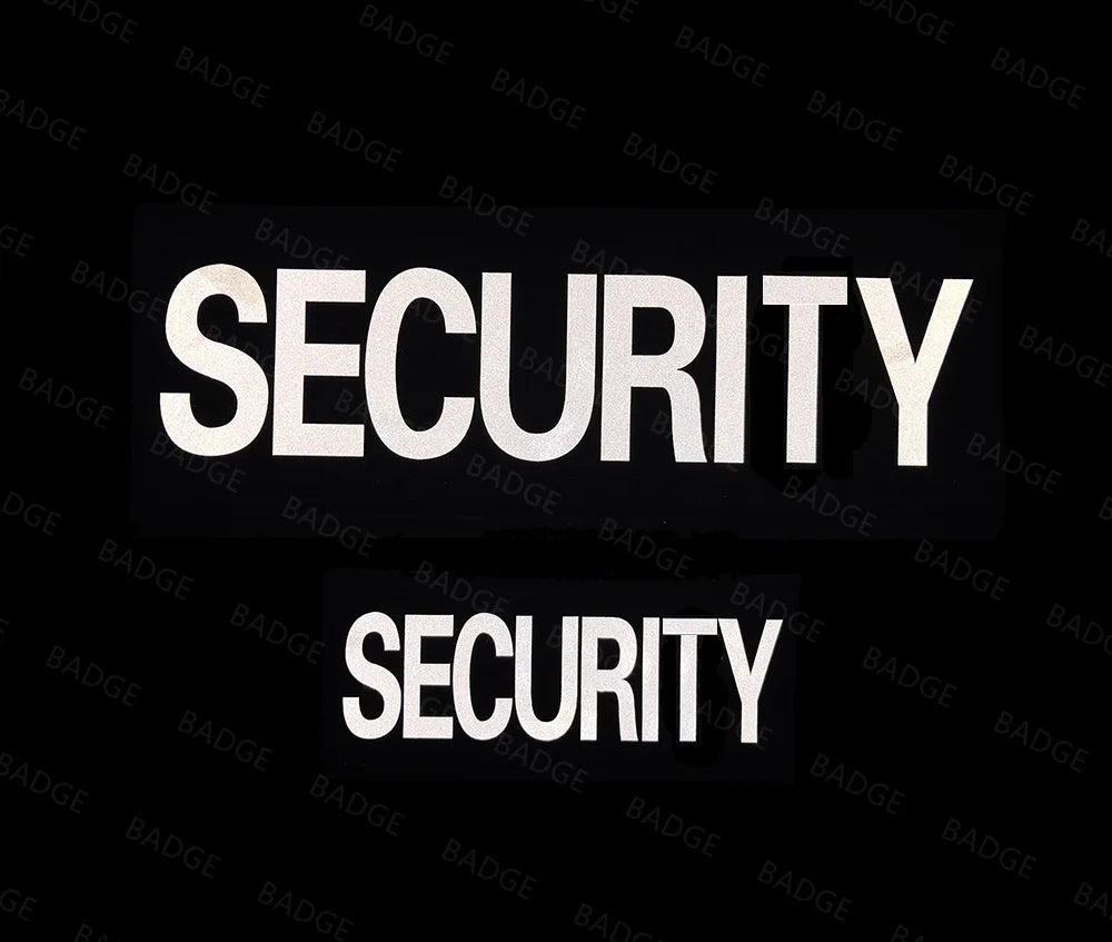 Armed Reflective IR Security Guard Embroidered Patch Sheriff Officer Agent Appliqué Uniform Vest Tactical Patches Large Badge