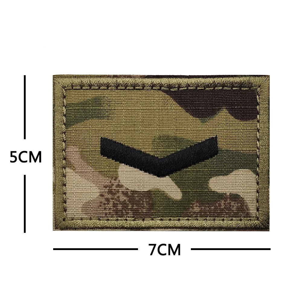 IR Infrared Reflective Tactical Morale Patches Level 1 2 Hook Loop Shoulder Applique Badge Uniform Armband Military Rank Emblem