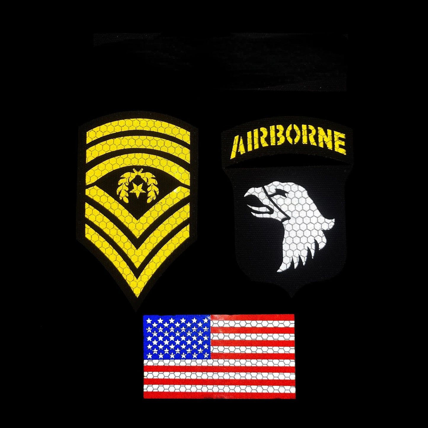 IR Infrared Reflective Tactical Morale Patches Level 1 2 Hook Loop Shoulder Applique Badge Uniform Armband Military Rank Emblem