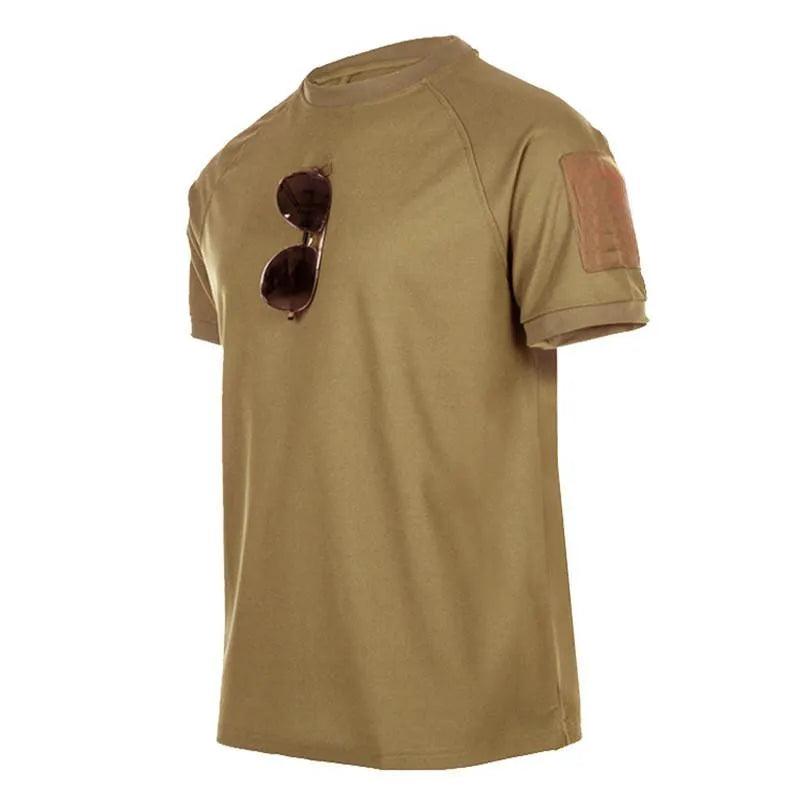 Summer Men T-shirts Tactical Casual Shirts Quick Dry Outdoor Hiking Sports Tops Tees O-Neck Short Sleeve Male Clothing S-4XL