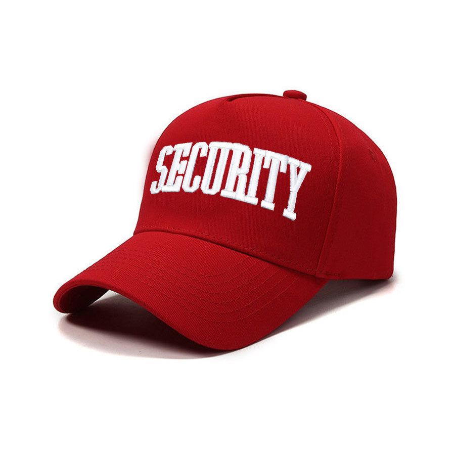 Safety Letter Embroidered Baseball Cap - Adjustable, Lightweight And Breathable Sun Hat for Men And Women - Stylish Black Cap with White 'SECURITY' Text - Perfect for Hiking, Traveling, And Outdoor Activities.