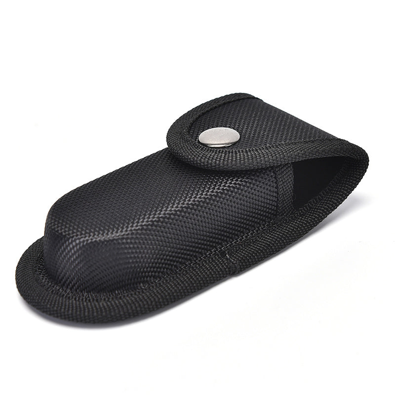 1pc Durable Nylon Folding Knife Sheath with Belt Loop - Sleek Black Pocket Carry Case & Flashlight Holder, Lightweight and Compact (5.12x2.56in)