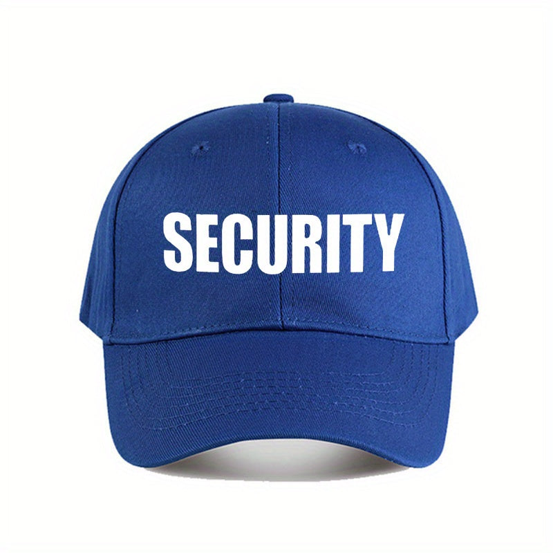 Adjustable "SECURITY" Print Baseball Cap - Lightweight Polyester Knit, All-Season Sports Hat for Men and Women, Ideal for Golf and Casual Attire, Golf Hat