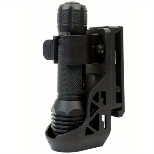 1"-1.55" Dia. Rotatable Flashlight Holster with Lever Side Lock System - Adjustable Belt Holder for Secure Carry - Durable Construction for Outdoor and Tactical Use