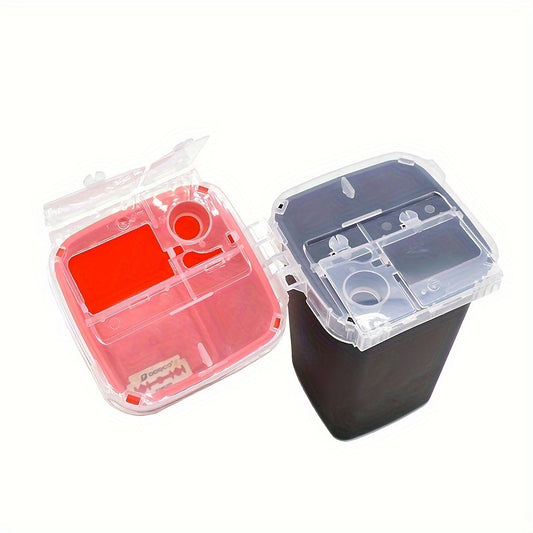 High-Quality Plastic Disposable Needle Waste Recycling Container with Safety Lock Cover - Durable, Unscented, Lockable Storage for Safe Tool Organization