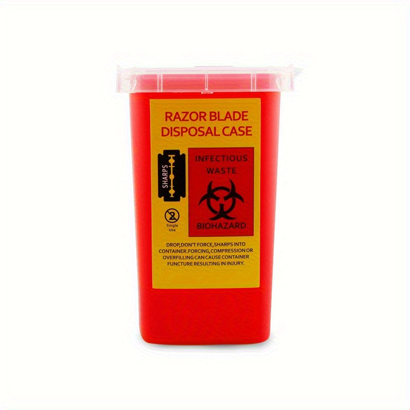 High-Quality Plastic Disposable Needle Waste Recycling Container with Safety Lock Cover - Durable, Unscented, Lockable Storage for Safe Tool Organization