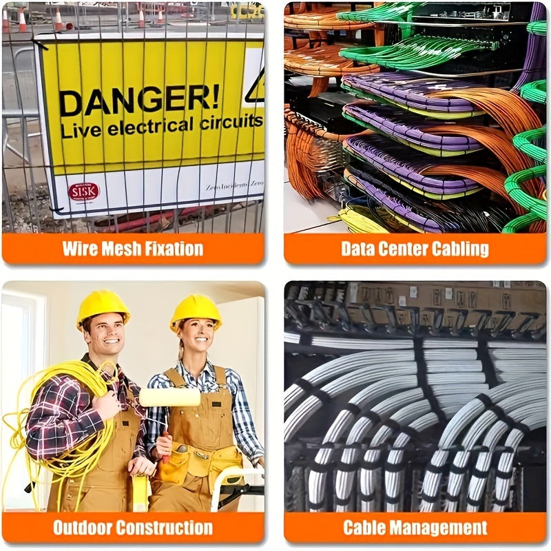 [100/200pcs Heavy-Duty Cable Ties] 100/200pcs Heavy-Duty Cable Ties, Self-Locking, High Tensile Strength, Durable Nylon Zip Ties for Construction & Home Organization