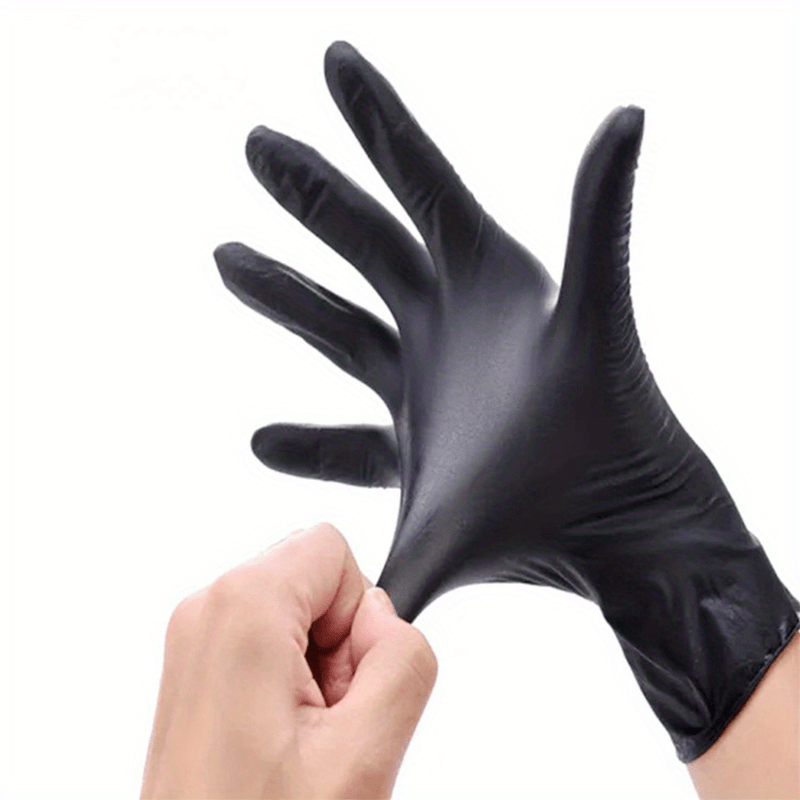 20/50/100pcs/bag, Disposable Nitrile Gloves, Tattoo, Beauty Salon, Restaurant, Pet Care, Household Cleaning Gloves, Waterproof, Dustproof, Stain Resistant Disposable Gloves - Black