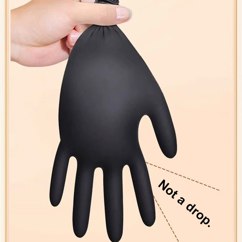 20/50/100pcs/bag, Disposable Nitrile Gloves, Tattoo, Beauty Salon, Restaurant, Pet Care, Household Cleaning Gloves, Waterproof, Dustproof, Stain Resistant Disposable Gloves - Black