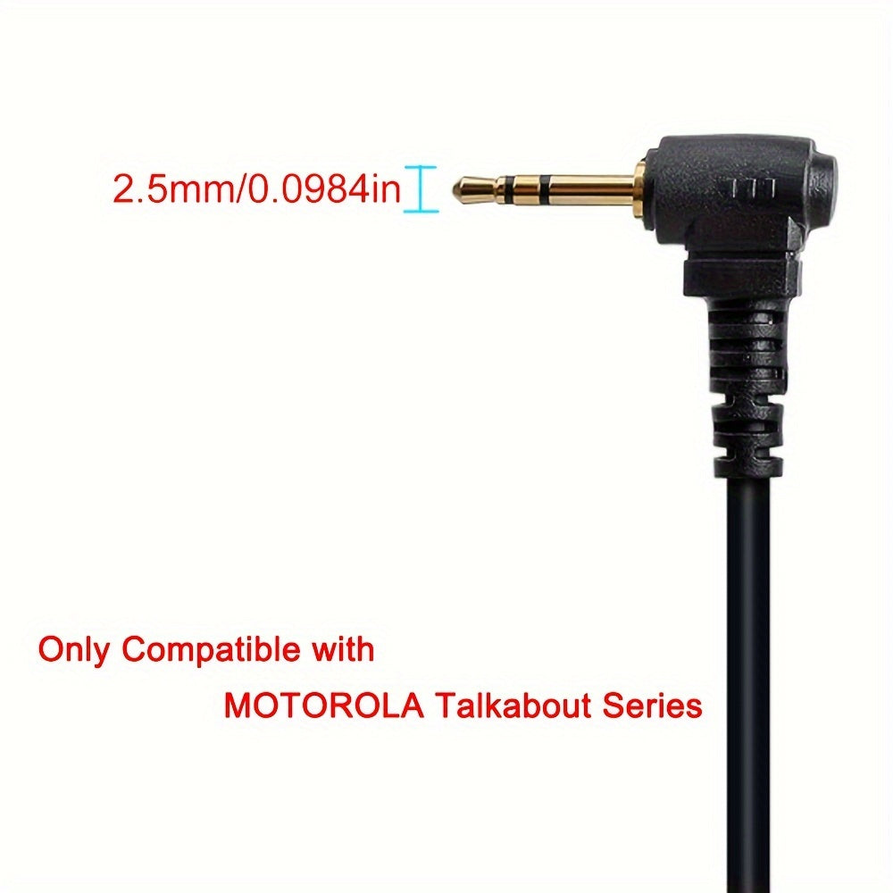 1pc Durable PVC 1-Pin 2.5mm Walkie Talkie Earpiece with Clear PTT Mic - Hands-Free, Flexible Cable for Talkabout TLKR T200TP, T260, T100 Series, T402, T460, T465, T600, T605, T800, T62, T82, T92H2O - Ideal for Nightclubs, Bar