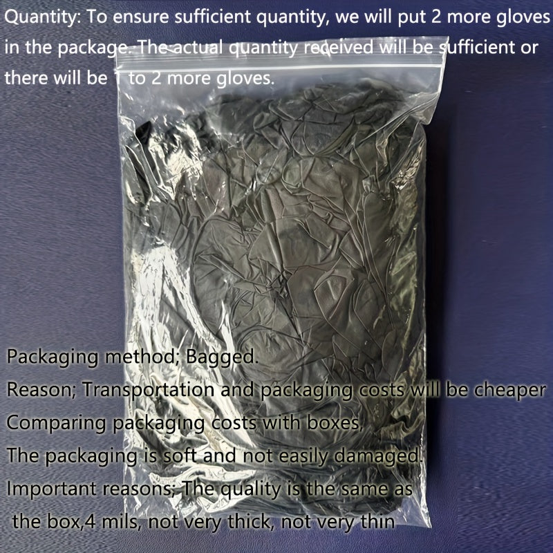 20/50/100pcs/bag, Disposable Nitrile Gloves, Tattoo, Beauty Salon, Restaurant, Pet Care, Household Cleaning Gloves, Waterproof, Dustproof, Stain Resistant Disposable Gloves - Black